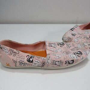 Skechers Bobs For Cats Pink Women’s 8W Slip On Comfort Shoes Cat Phrases Lovers